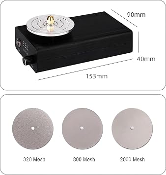 Engraving Knife Sharpening Machine Carving Tool Grinding Machine, Graver Grin,der Polisher for Engraving Cutter, with 3 Diamond Grinding Wheels