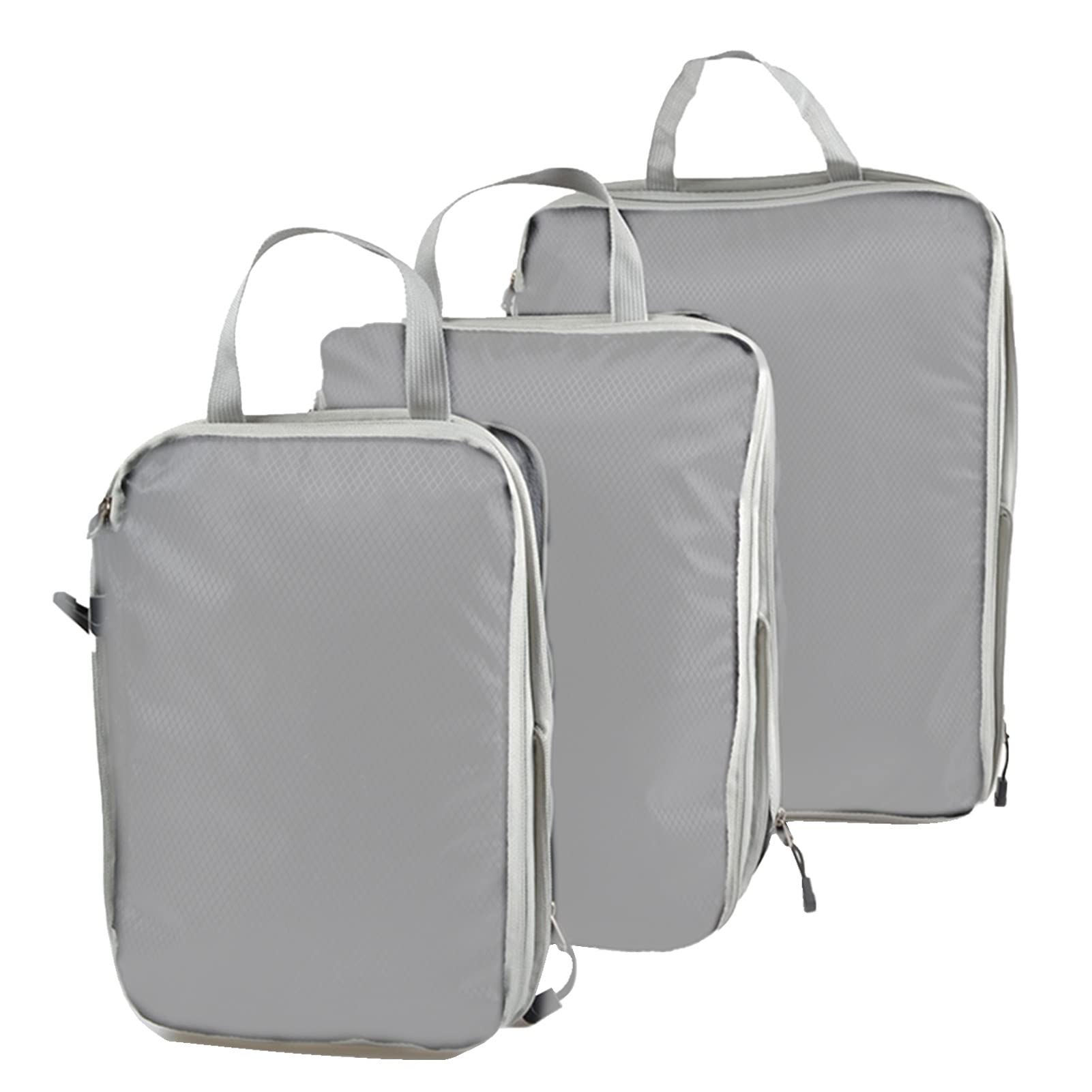 OSDUE Bagage Organizers 8 stuks Compressie Verpakking Kubussen Cruise Vakantie Benodigdheden Koffer Organizer Set Waterproof Shoe Storage Bag Travel Essentials voor Cosmetica, Grijs