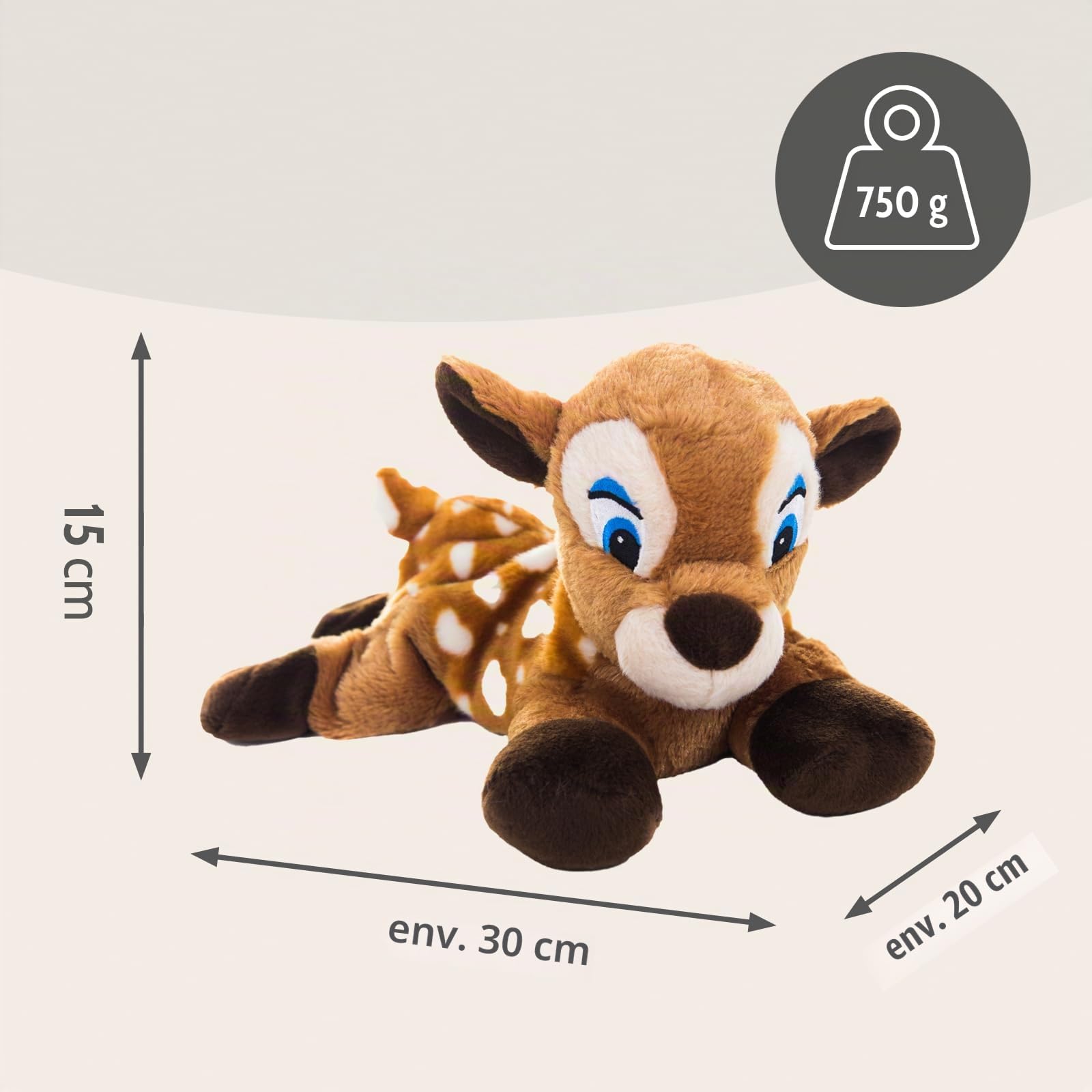 Biche peluche bouillotte 30 cm habibi plush