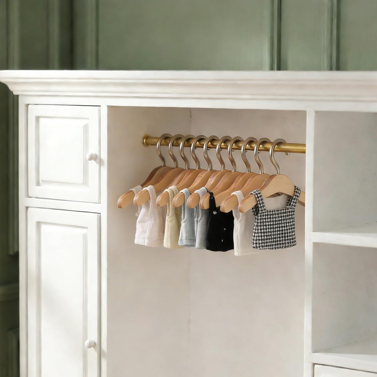 Abaodam 10 Perchas De Madera De 15 Cm Para Muñecas BJD – Organizadores Para Ropa De Casa De Muñecas – Regalo Para Coleccionistas Y Niños
