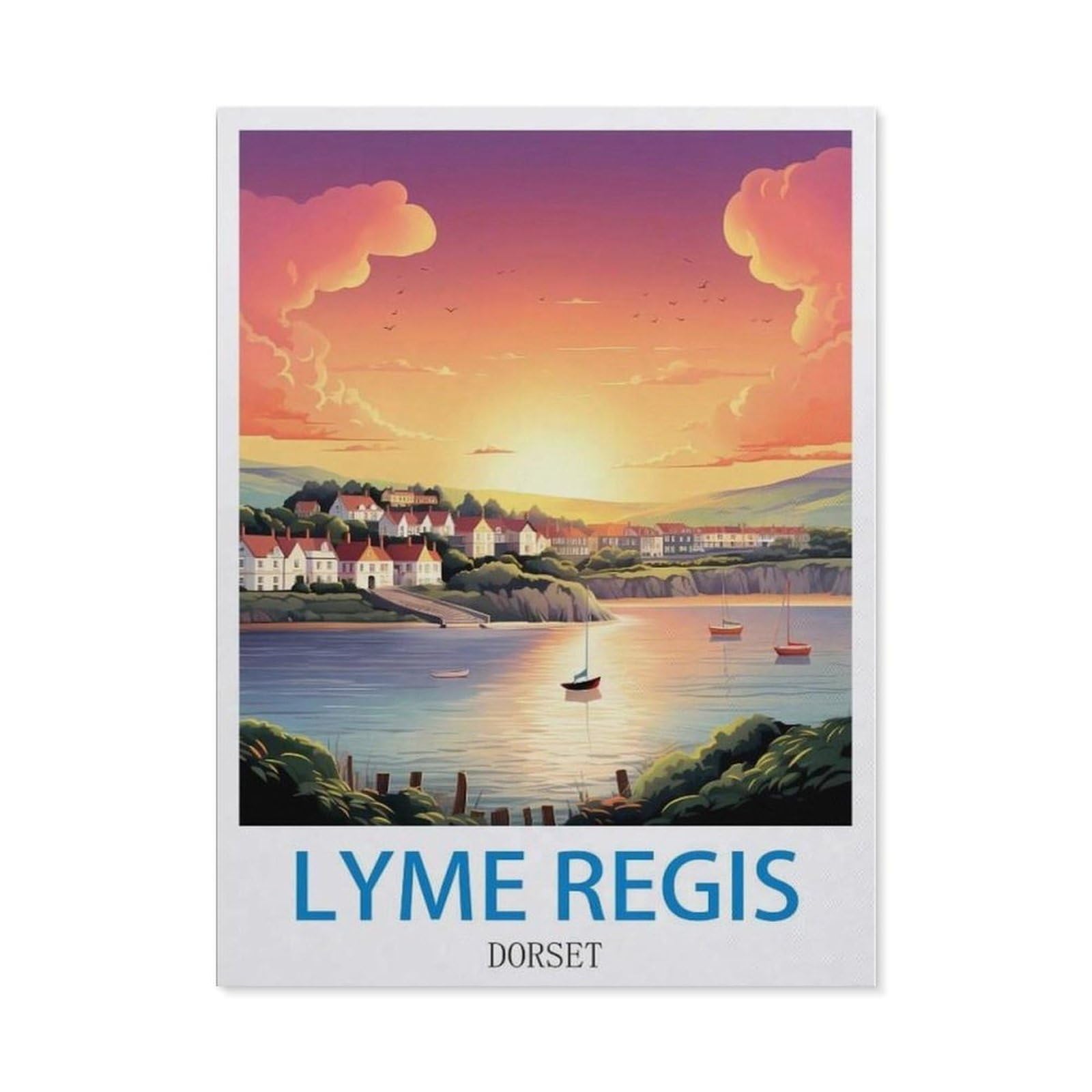 BEAYODKP 5D DIY Diamond Painting kit，Lyme Regis Dorset（30 x 40 cm）