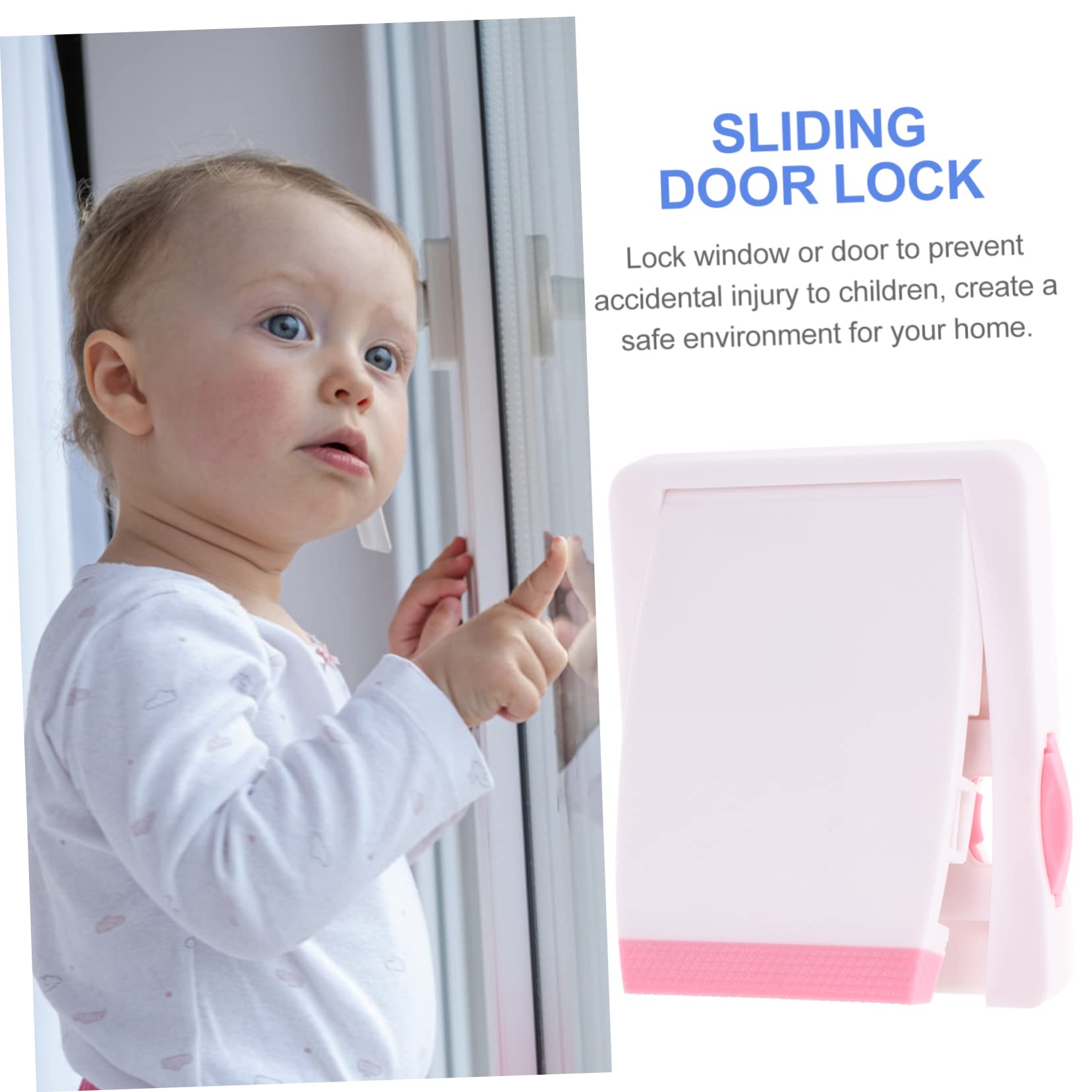 TOYANDONA 5 Piezas Cerradura De Seguridad De La Ventana Puerta a Prueba De Niños Bloqueo De Seguridad Para Niños Patio Corredizo Pegamento Puerta Infantil Ventana Deslizante Bebé