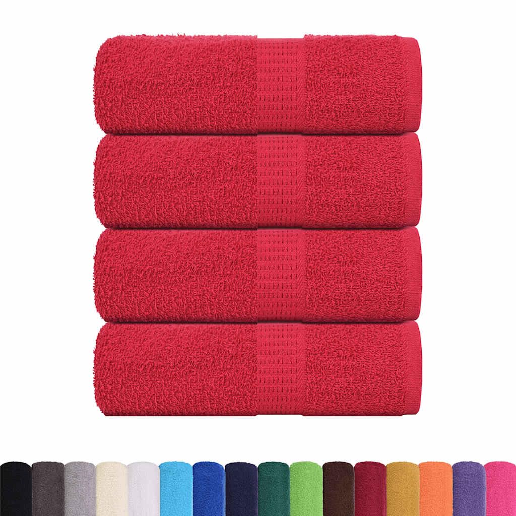 vidaXL guest towels - red cotton - 4 pcs - 30x50 cm - 360 gsm