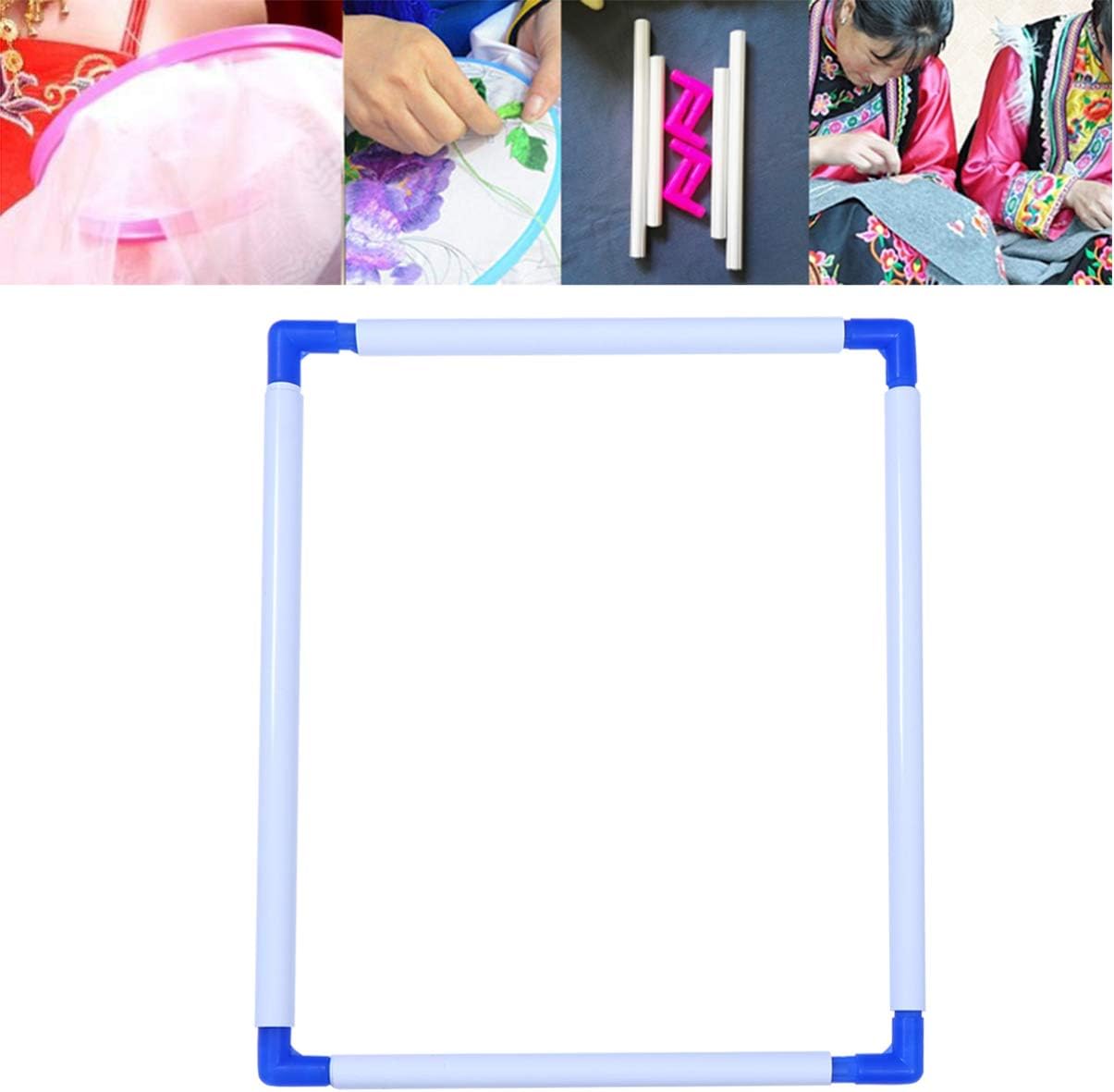 IMIKEYA Portable Cross Stitch Frame Square Embroidery Hoop for Quilting DIY Embroidery Frame Random Color