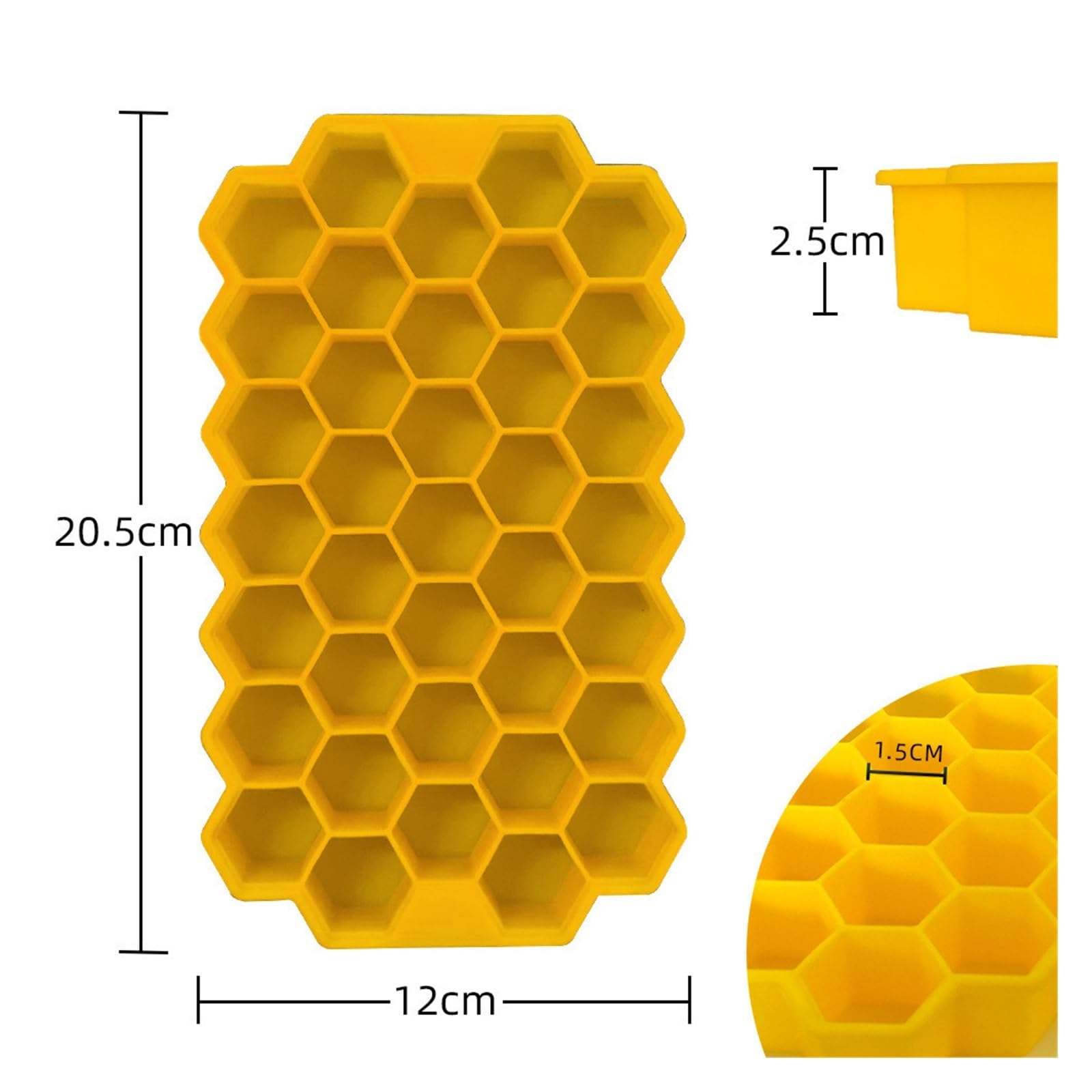 Vassoio per cubetti di Ghiaccio Vassoio a Nido d'Ape Riutilizzabile Stampo in Silicone Fabbricatore di Ghiaccio con Coperchio Rimovibile per Un Facile Rilascio (Color : with cover-06)