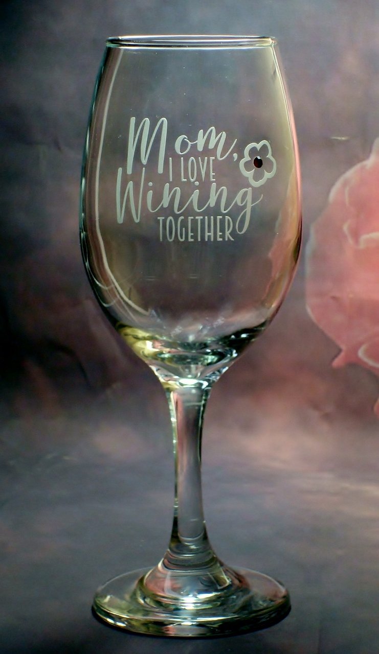Happy Birthday Mother's Day Wine Glass Gift 13 oz Clear