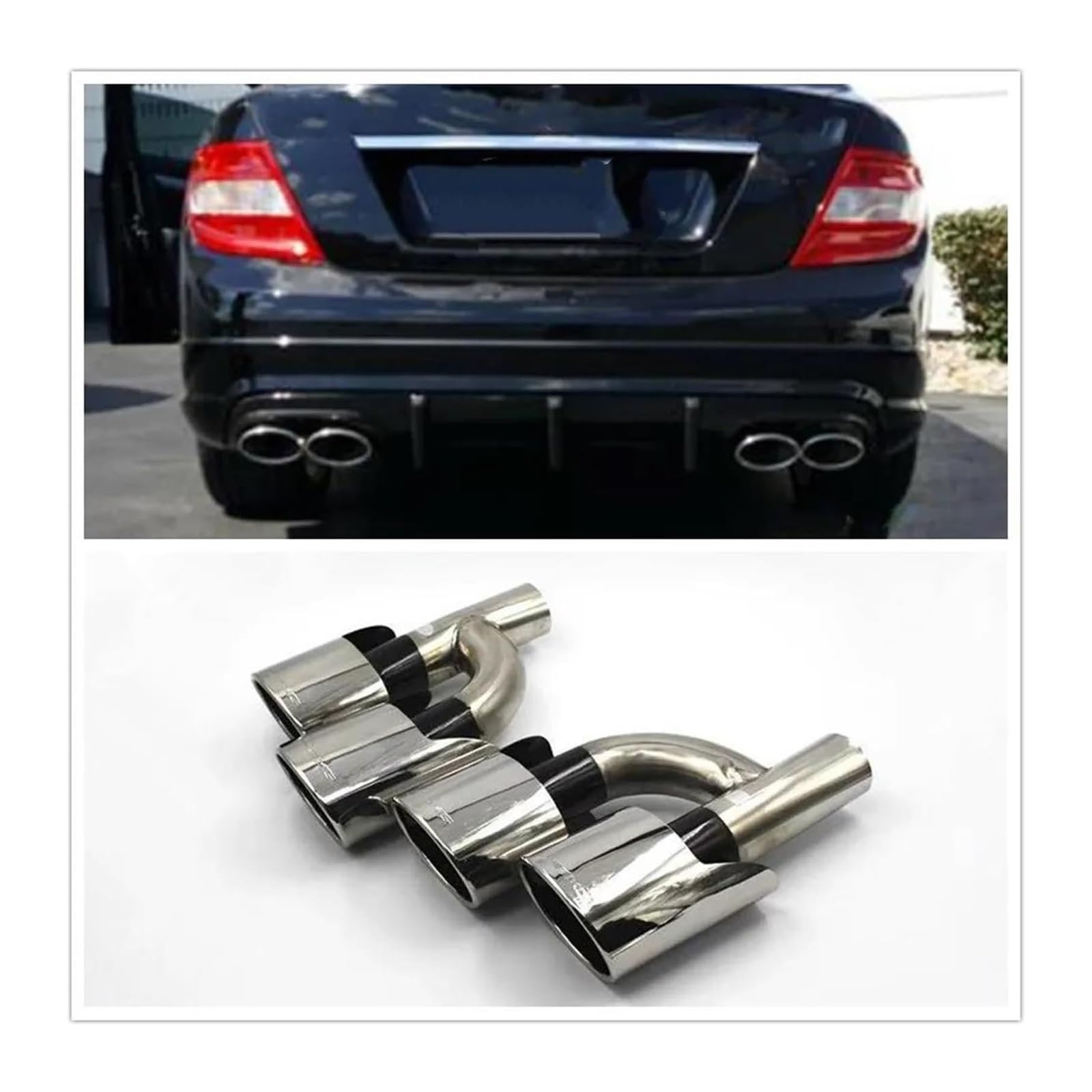Tubo Punta Scarico Per Benz Per W212 Per W221 Auto Tubo Scarico Posteriore Uscita Aria Vent Silenziatore Punte Ovali Terminale Marmitta
