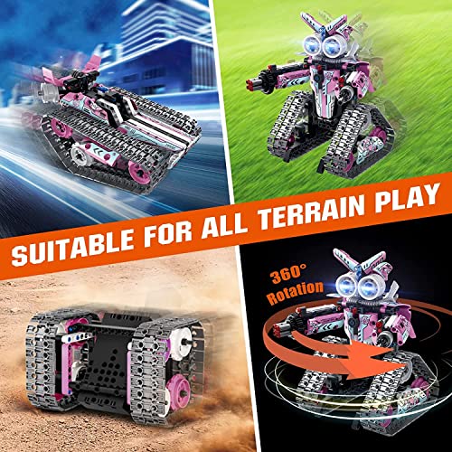 Vintop Remote Control Robot Building Kits, Remote & App Controlled 3-In-1 Rc Robot/Tracked Car/Tank For Boys Girls Ages 6 7 8 9 10+ Year Old,408 Pcs Educational Stem Building Block Toys Gift For Kids #TOP1