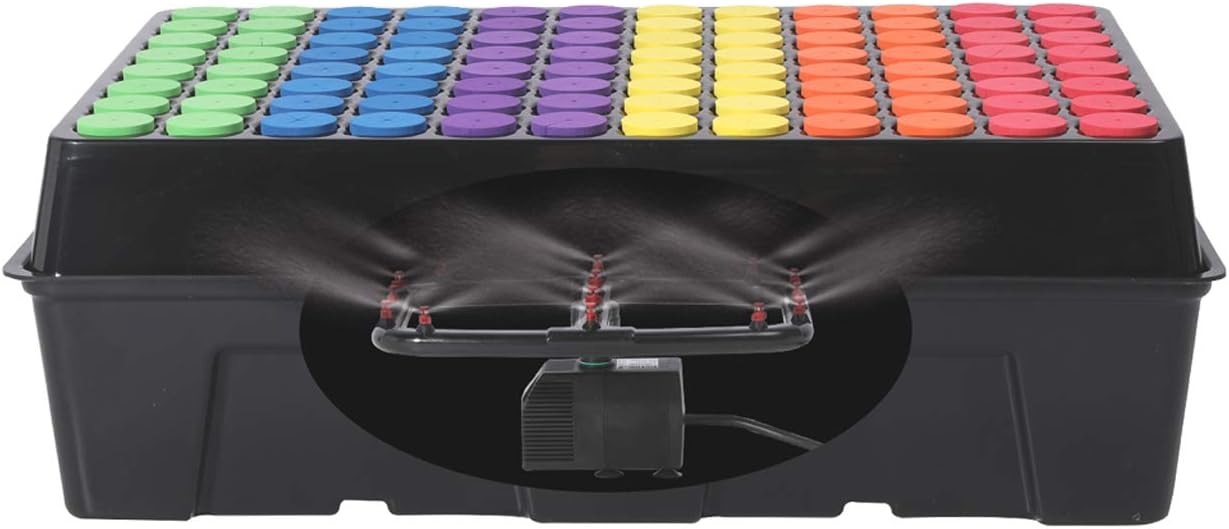 Clone Machine 96 Site, Aeroponic Cloning System Using 2 in Neoprene Insert Collars with Free Cloner Humidity Dome for Plant Cutting Propagation