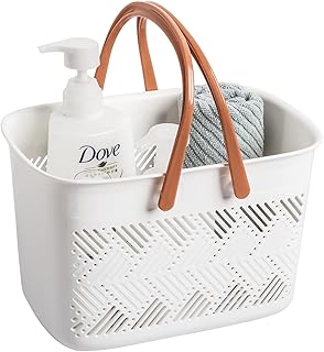 Portable shower caddy Tote, Plastic Storage Caddy Basket with Handle for College, Dorm, Bathroom, Garden, Cleaning Supplie...