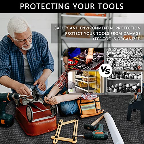 Foam Rubber Toolbox Shelf Liner Drawer Mat 1/8 Inch Thick X 18 Inch Wide X 24 Ft Long Black, No Slip For Protecting Cabinet, Garage, Cart, Tool Box #TOP5