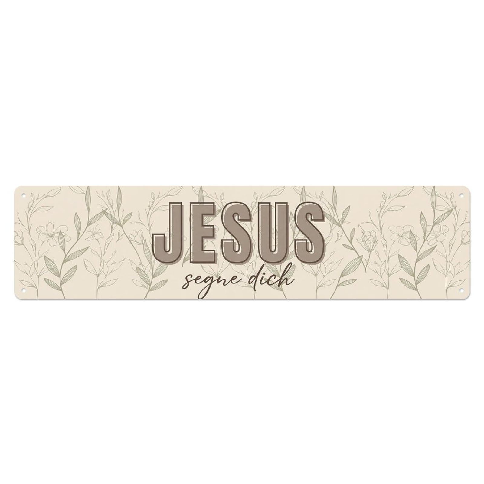 Okahys 4X16inch(10X40cm) Jesus Segne Dich Blessing Grace Vintage Metal Tin Sign