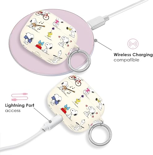 Miniatura 4 de Velvet Caviar Funda compatible con AirPods de tercera generación con llavero – Lindas fundas protectoras duras para AirPod 3 para mujer – Snoopy