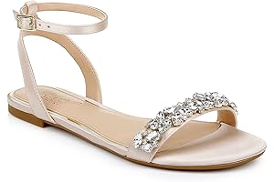 Badgley Mischka Ohara Crystal Adorned Minimalist Sandals