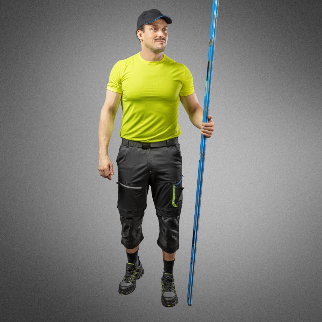 Högert Technik - Reetz elastische 3/4 Schutzhose schwarz |Twill-Gewebe | Shorts mit Taschen | Herren Kurz Arbeitshose | Arbeitsshorts Arbeitshosen Männer | EN ISO 13688