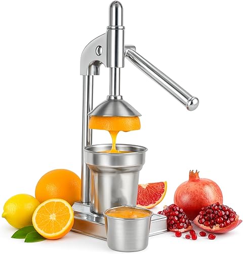 Exprimidor manual de hierro fundido, exprimidor manual de cítricos manual de acero inoxidable de hierro fundido, encimera de alta resistencia, fruta