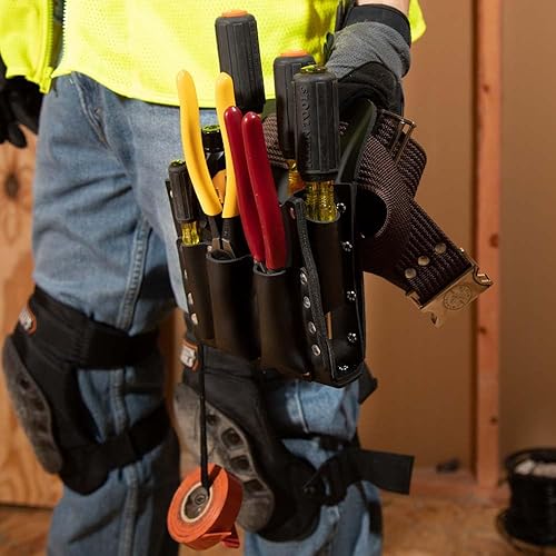 Miniatura 9 de Klein Tools 5125 bolsa de piel para herramientas, 5 bolsillos