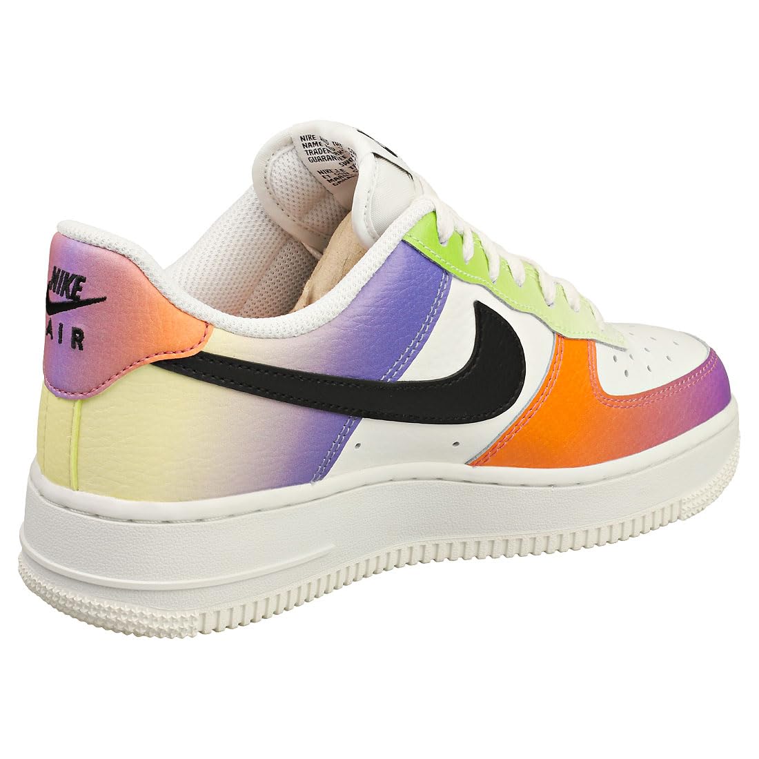 Nike Air Force 1 Low Womens '07 Multicolor Tie Dye Size 6.5, Summit White/Black