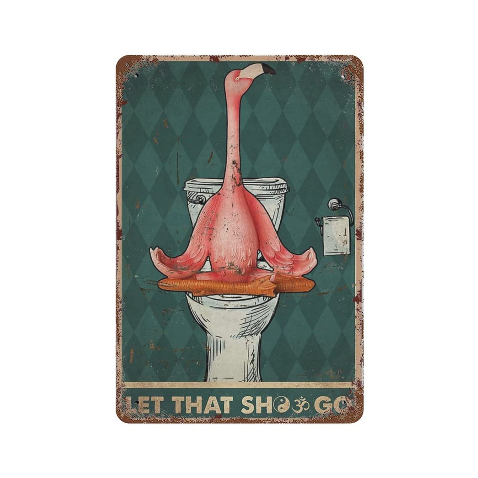 AOOEDM Pink Flamingo Vintage Tin Sign Metal Tin Signs for Man Cave F
