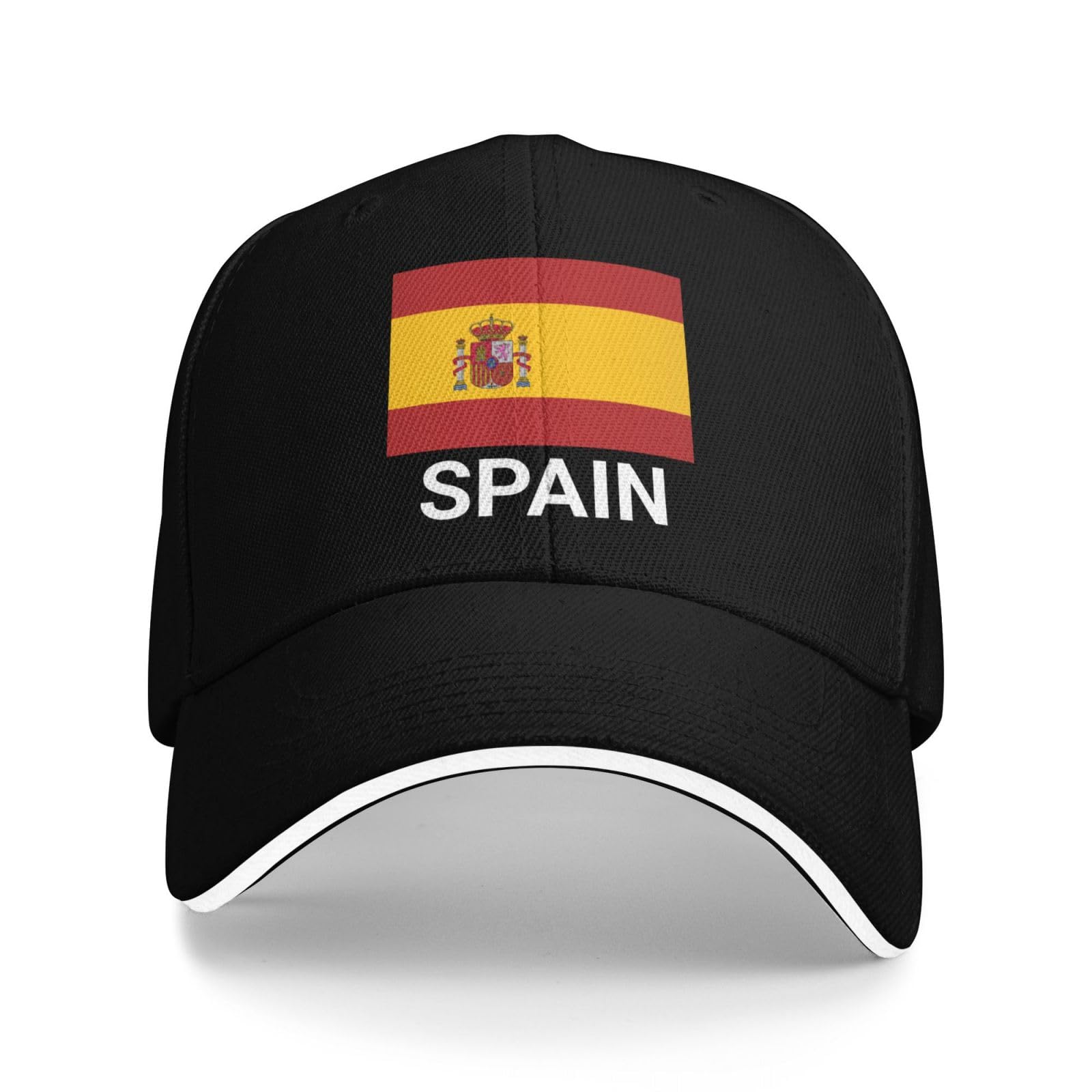 Support Spain Flag Hat Spanish Caps for Men Women I Stand with Spain Baseball Cap Trucker Hats Black