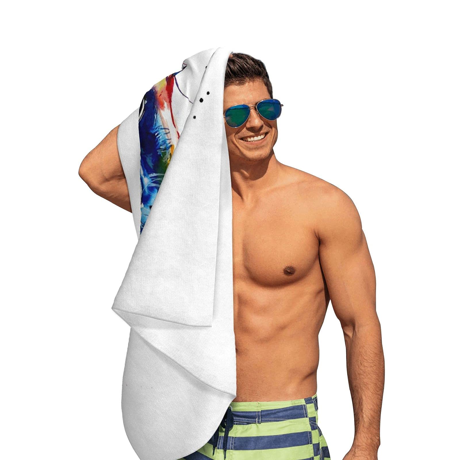 Torribala Bulldog Telo Mare Coperta a Prova di Sabbia Telo da Bagno per Viaggi Campeggio Sport 130 x 80 cm