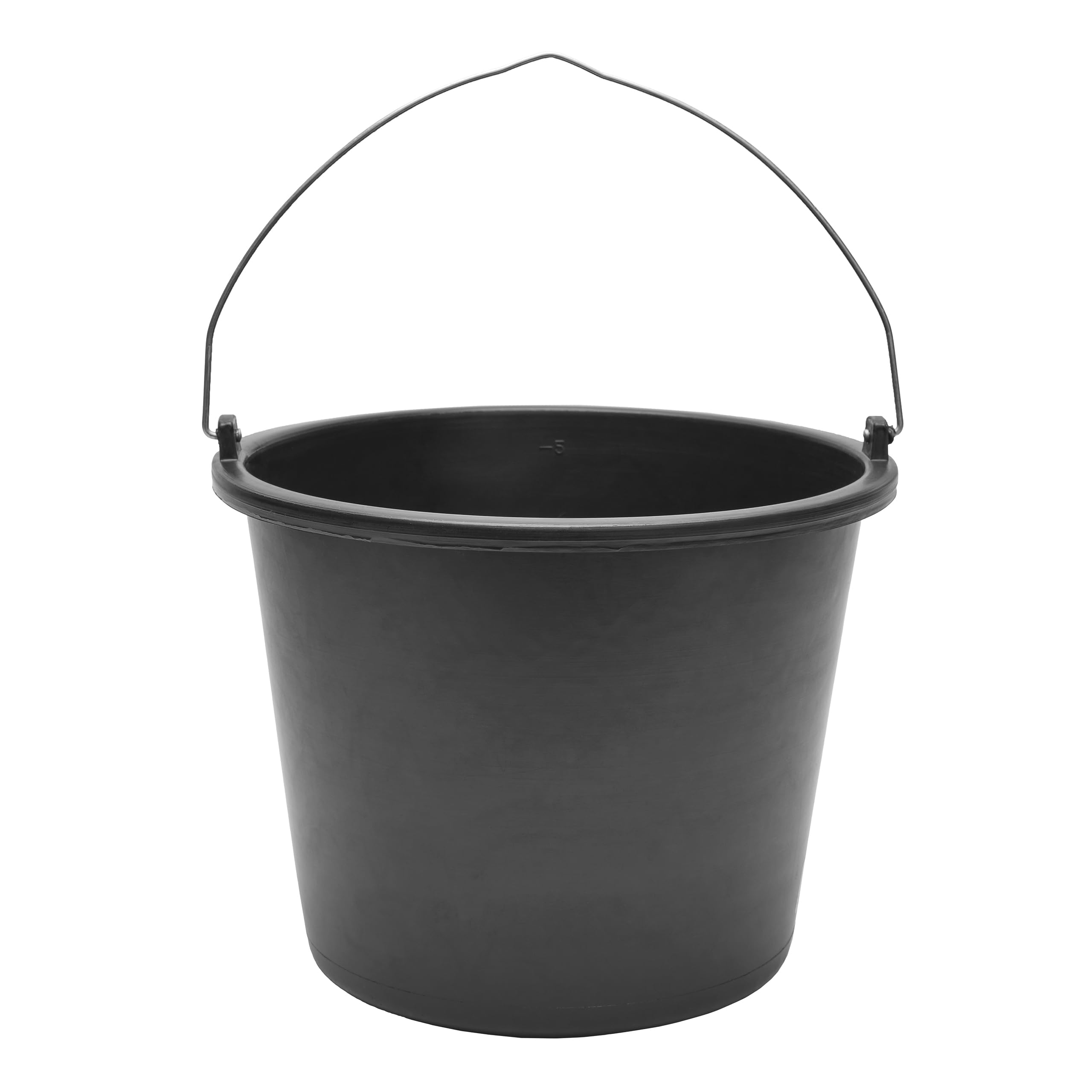 Garronda Baueimer 5 L – robuster Mörteleimer aus recyceltem Kunststoff mit Metallhenkel, stabiler Putzeimer und Maurerkübel für Baustelle, Garten und Haushalt GD-0168