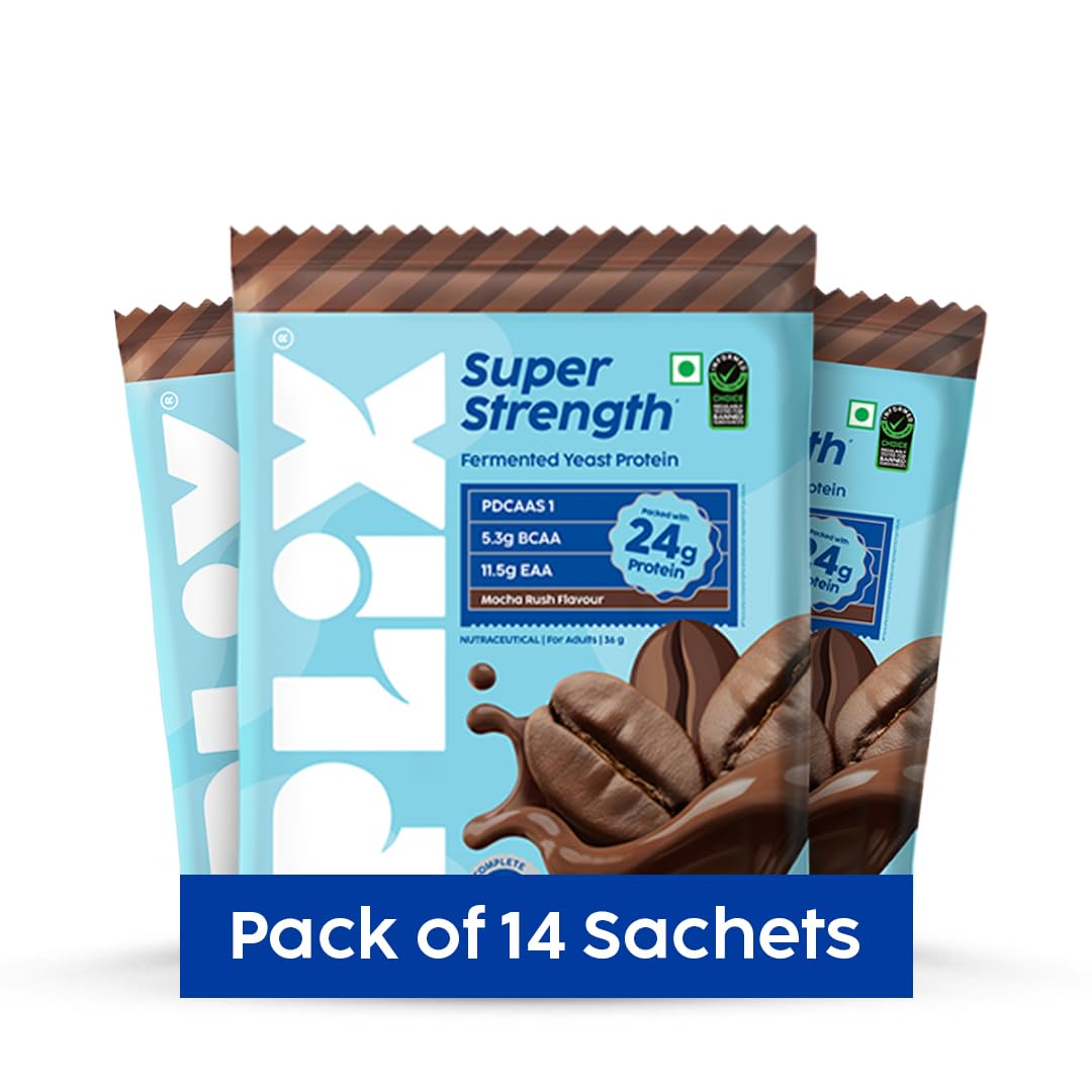 PLIX THE PLANT FIX Super Strength Fermented Yeast Protein | Pack of 14Mocha Rush Flavour | (36gm Each) | 24g Protein/Serve-image-40