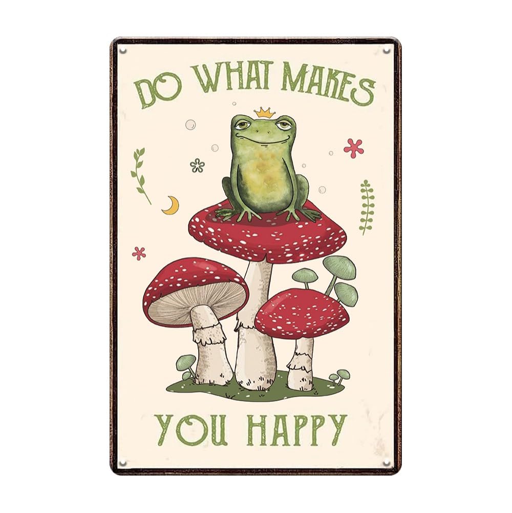 Funny Frog Mushroom Metal Sign – 'Stay Wild Moon Child' Wall Decor, 8x12 Inch, For Bathroom, Kitchen, Bedroom - View #4