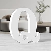 Vista 18 de AOCEAN Letras de madera grandes blancas de 10 pulgadas, letras de madera sin terminar para decoración de pared, letras decorativas de pie