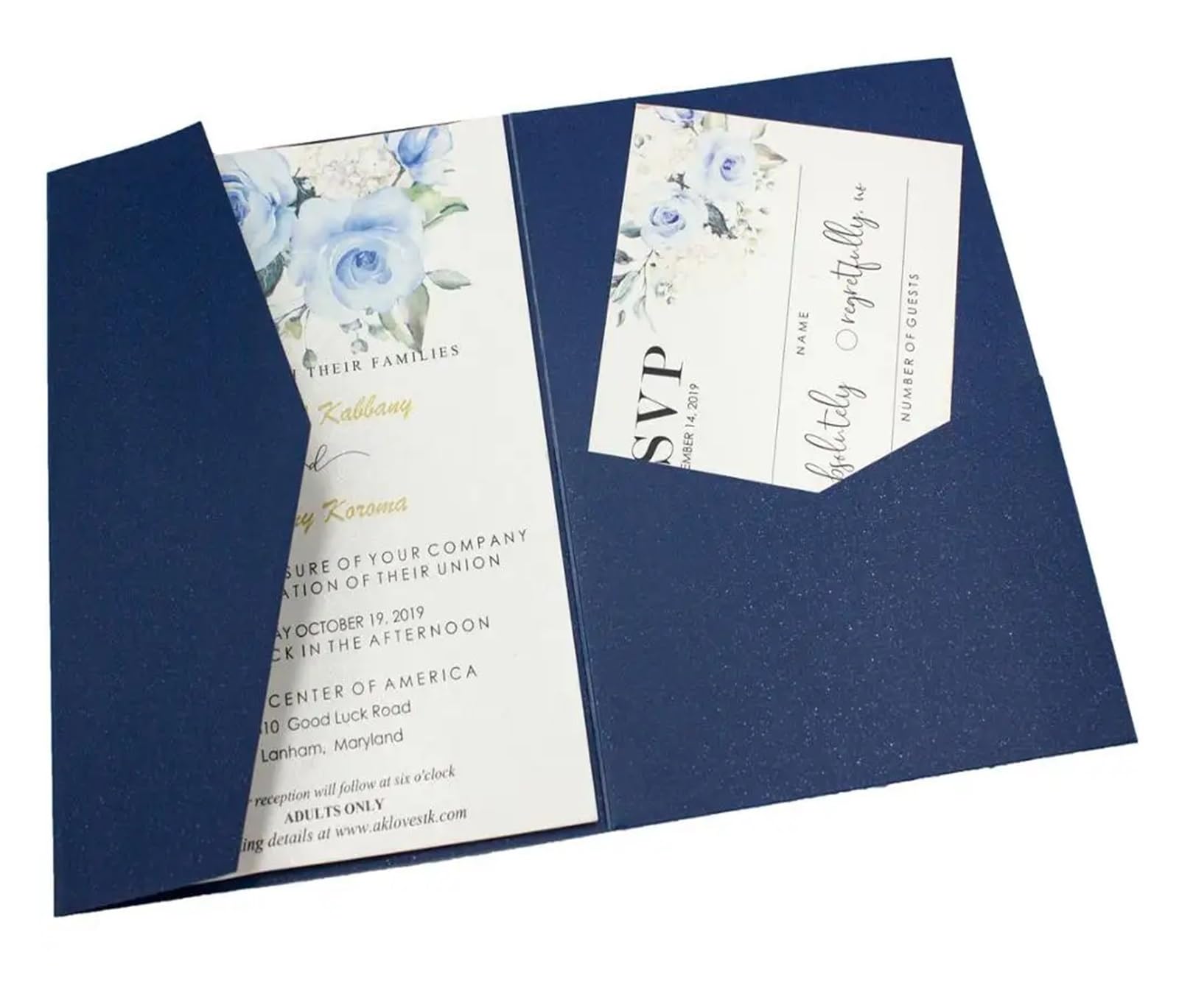 Koperty na zaproszenia, Invitation Card And Envelope Set 30pcs Laser Cut Tri-fold Multicolor(Pink Rose Gold,Blank set)