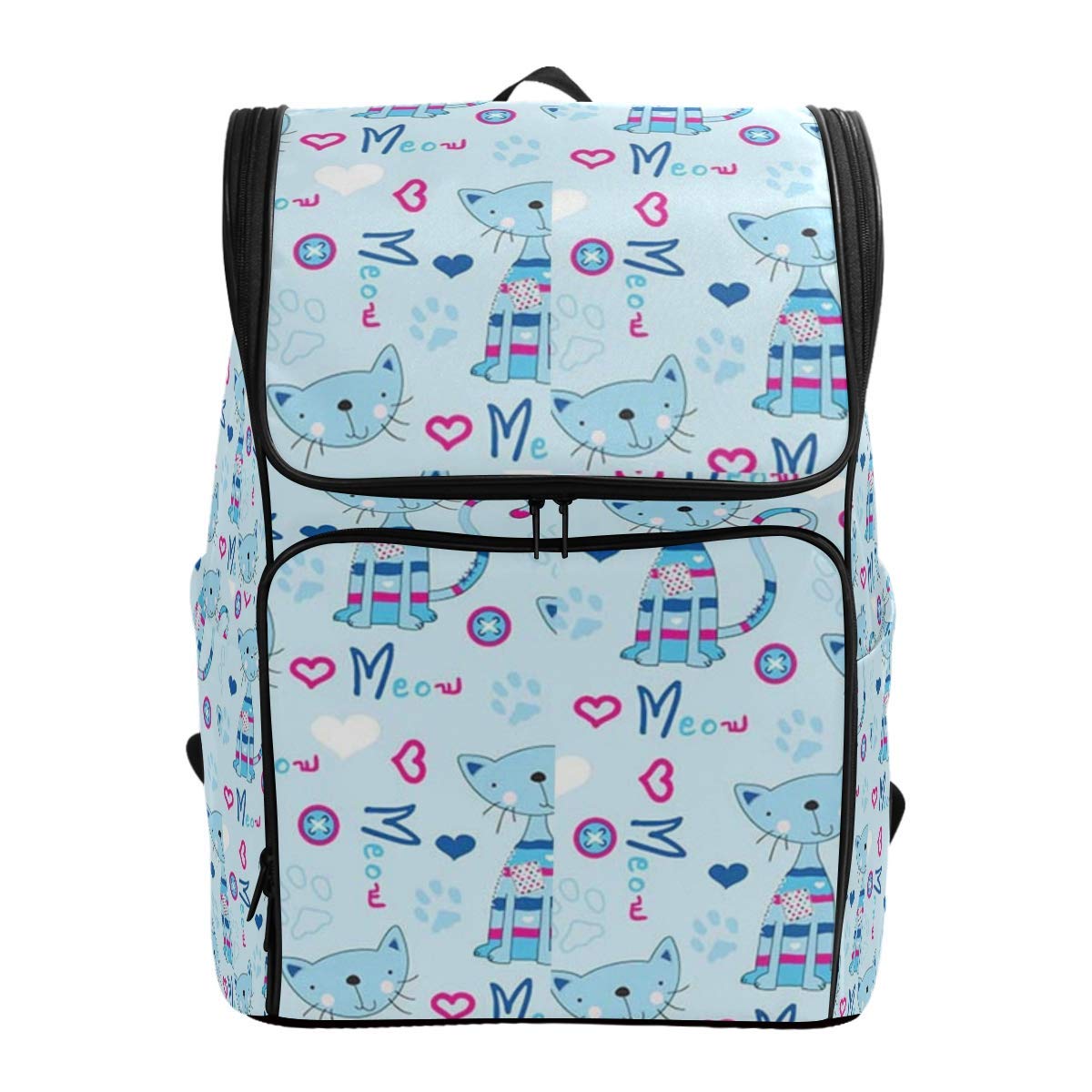 Trendy Generous Childish Pattern Cats Vector Illustration,Backpack Rucksack Travel Bag Hiking Knapsack College Student School Bookbag Travel Daypack for Men or Women,Colour Name:9 (Color : 7)
