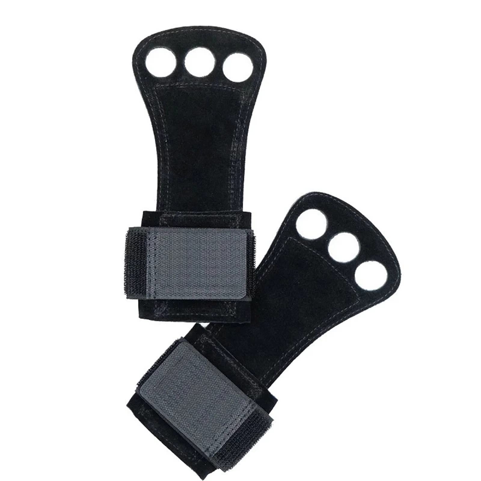 Guanti Antiscivolo per la Palestra Guanti da Fitness for Sollevamento Pesi in Pelle con Impugnatura(Schwarz,M)