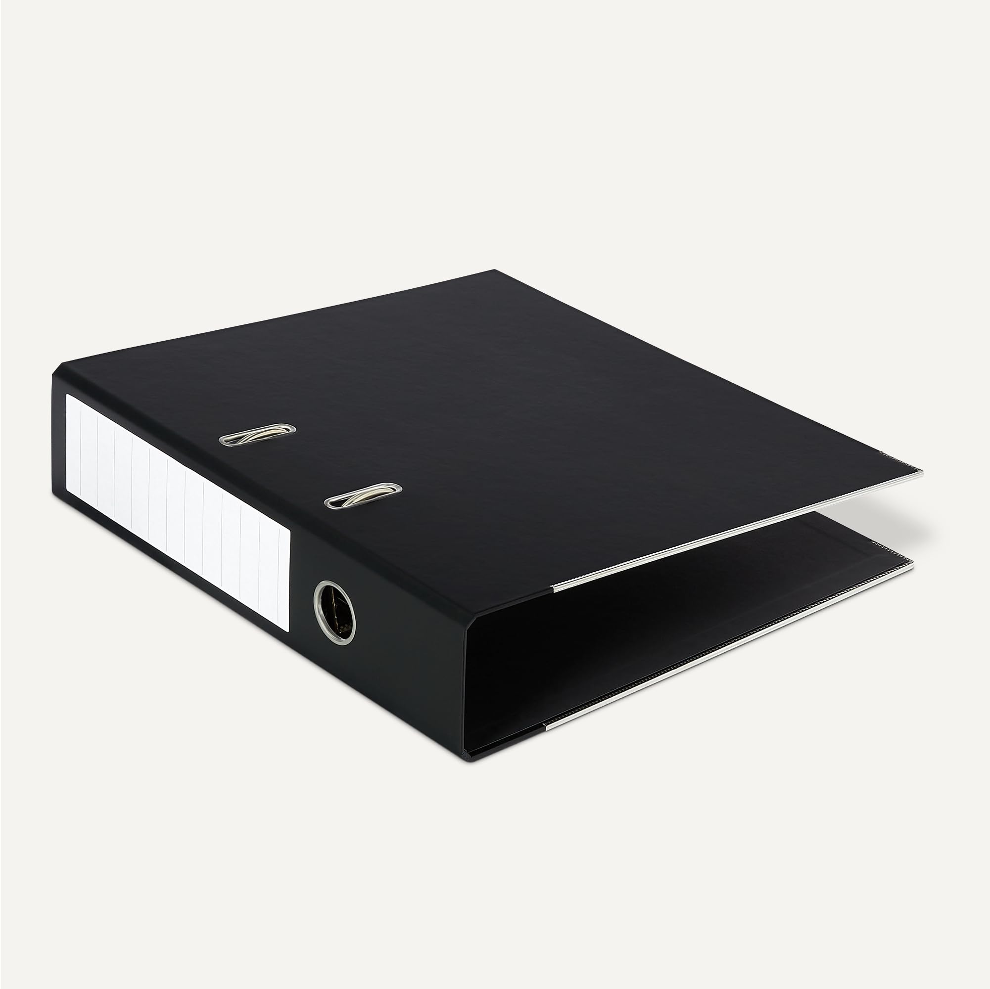 Amazon Basics - Carpetas de anillas de diseño arqueado con sistema de palanca A4, paquete de 10, organizador de archivos de oficina, Negro