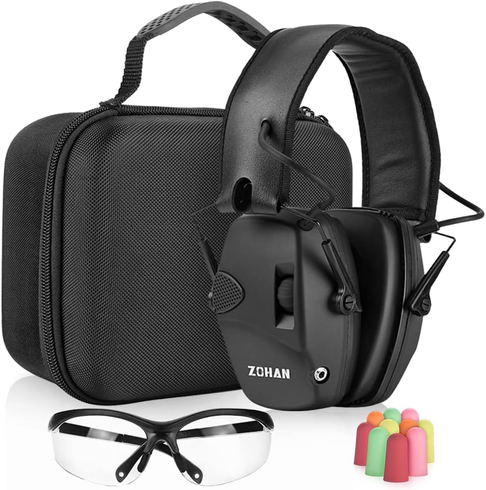 ZOHAN EM054 Electronic Ear Protection for Shooting Range with Sound Amplification Noise Reduction, Ear Muffs for Gun Range