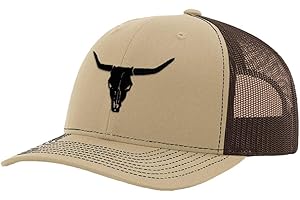 Custom Trucker Hat: Cow Skull A Embroidery, Embroidered Baseball Cap