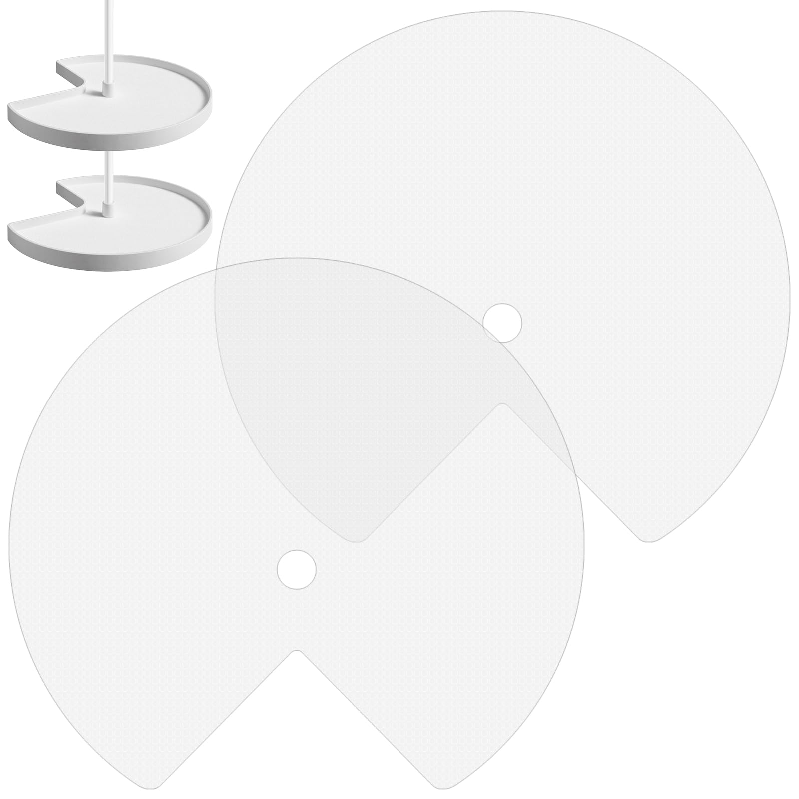 Photo 1 of Innconee 2 Pcs Lazy Susan Shelf Liner 31 Inch EVA Lazy Susan Liner Non-Adhesive Protection Mats for Kitchen Cabinet Fridge Refrigerator Pantry Sink Cupboard Storage (Diamond Pattern,Clear)