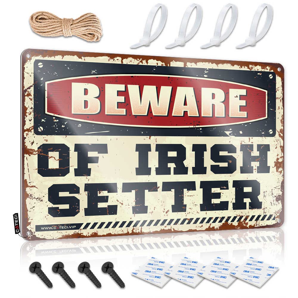Fzfn Colour Country Stuff Americana Wall Signs - Beware Of Irish Setter Rustic Wall Art Sweet Easy Hang For Outdoor(30X40cm)