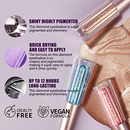 Junhe Glitter Metallic Liquid Eyeshadow Eye Shadow Long Lasting And Pigmented Sparkling &Shimmer Eyes Makeup One-Swipe Coverage 0.10 Floz (#6 Pink) #TOP3