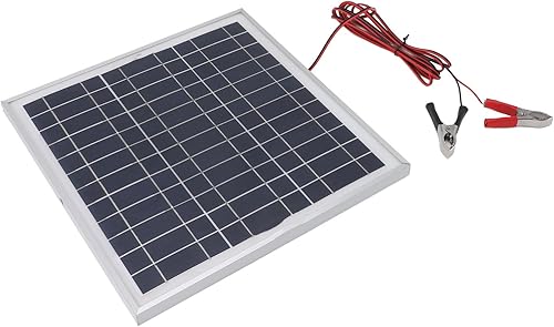 Miniatura 5 de Acouto  50W Portable Solar Panel Monocrystalline Silicon Solar Panel with 9.8FT Cable 18V Red and Black Battery Clips RV Camping Hiking with Battery