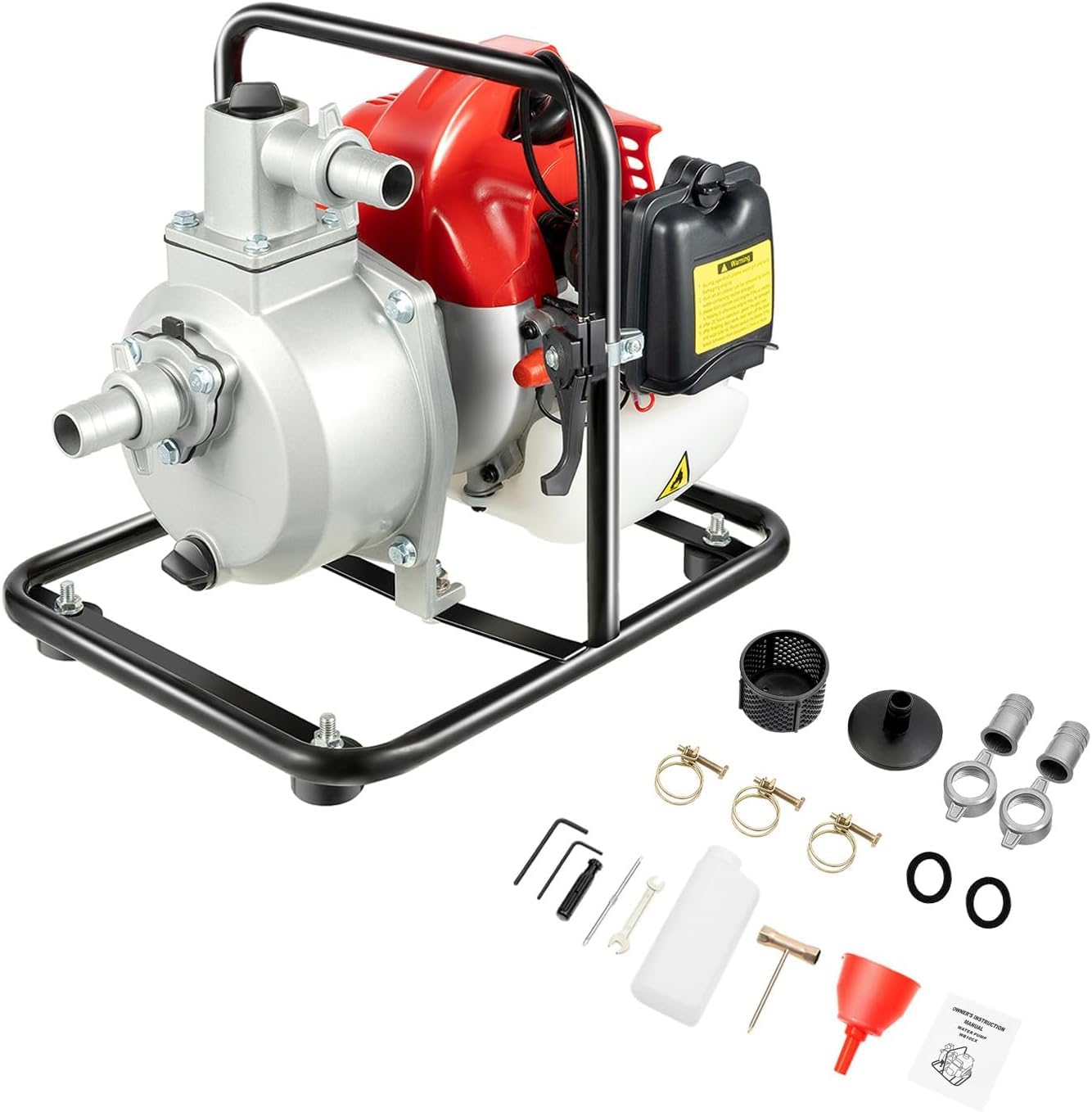1 Inch Gas Powered Water Pump, 43CC 2-Stroke Water Transfer Pump with Filter 98ft Lift High Flow Water Transfer Pumpfor Garden Pool Drainage Irrigation