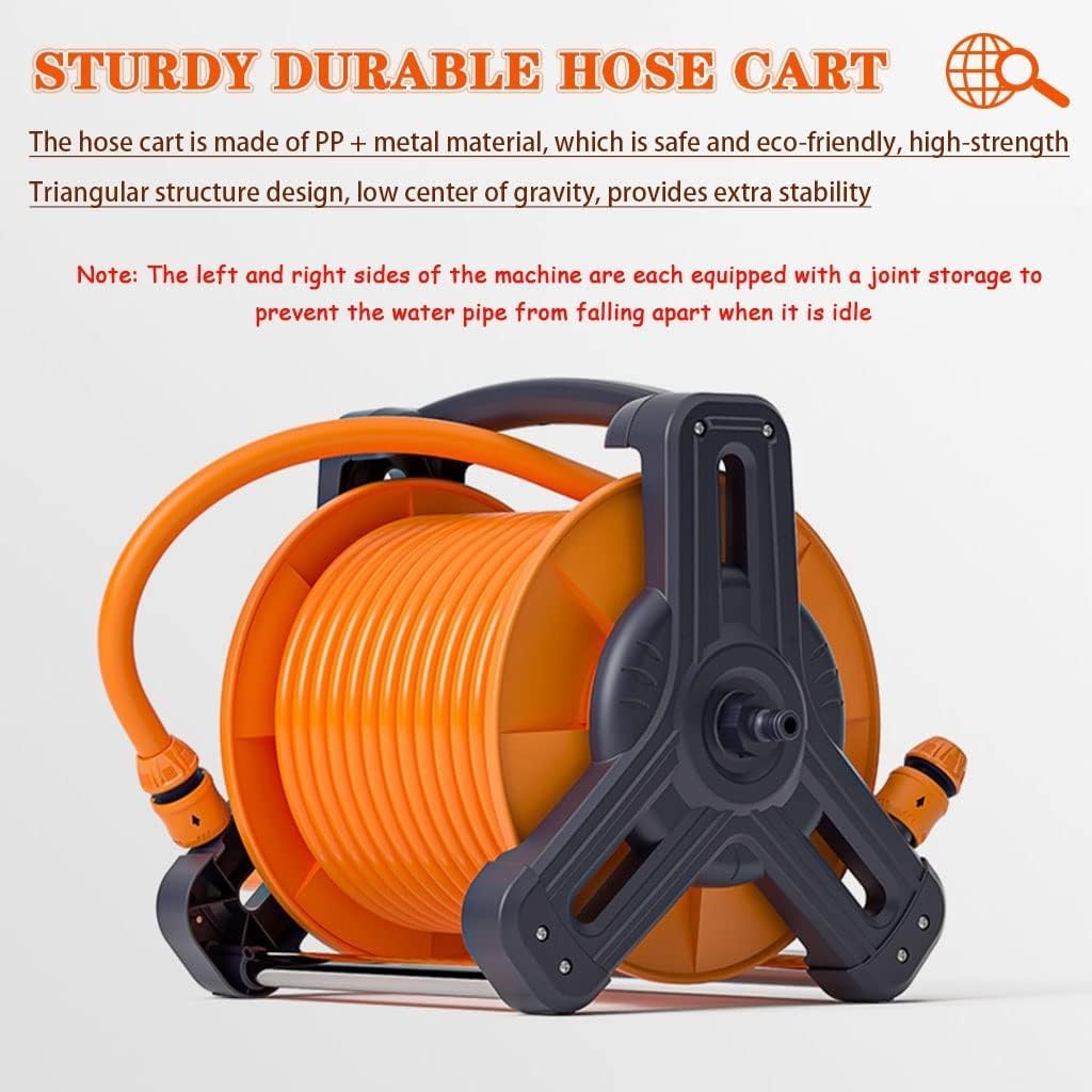 Staffa per tubo dell'acqua da parete, avvolgitubo portatile ad alta pressione, ideale per irrigazione domestica, compatibile con tubo da 30 m, struttura in metallo resistente