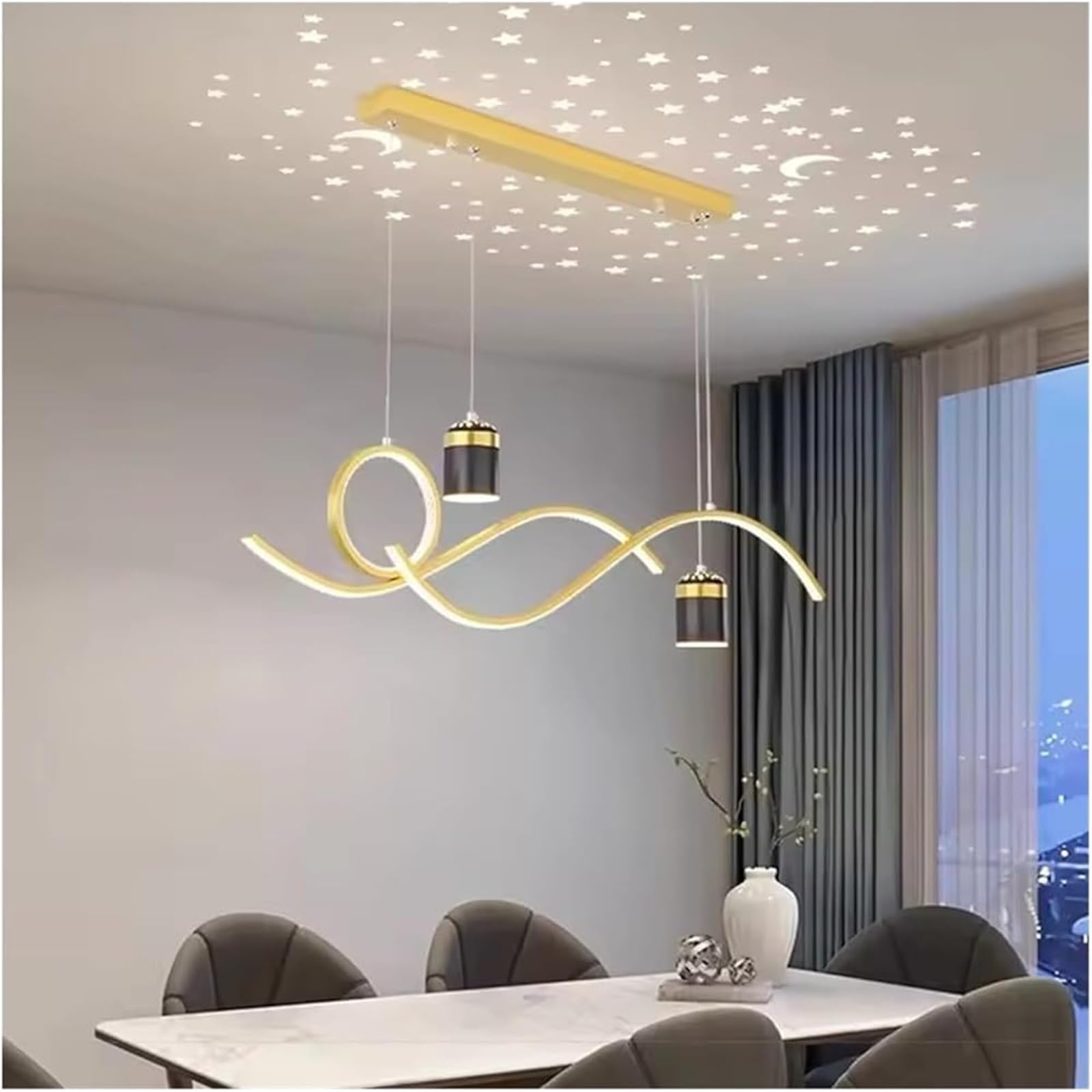 FZQSXAZU Pendant Light Ceiling Shade Modern Decor Chandelier Dining Room Lights Indoor Hanging Lamp for Living Bedroom Kitchen Chandeliers(Gold Warm White)