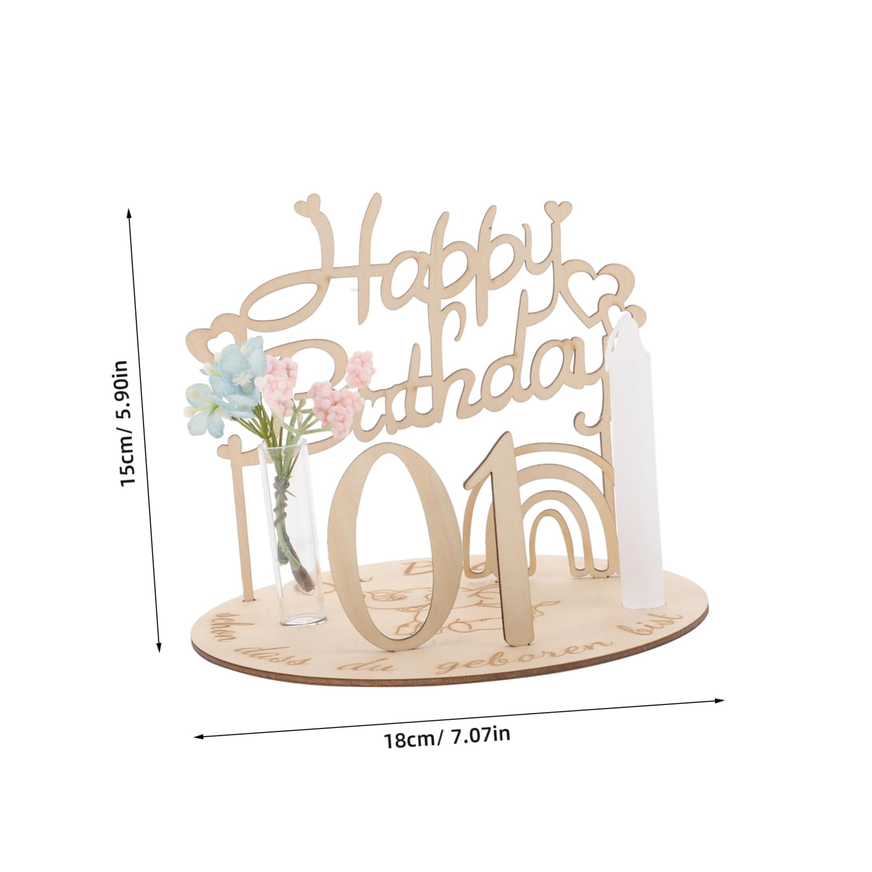 FUNOMOCYA Happy Birthday Wooden Sign Announcement for Girl's Milestone Board Photo Prop