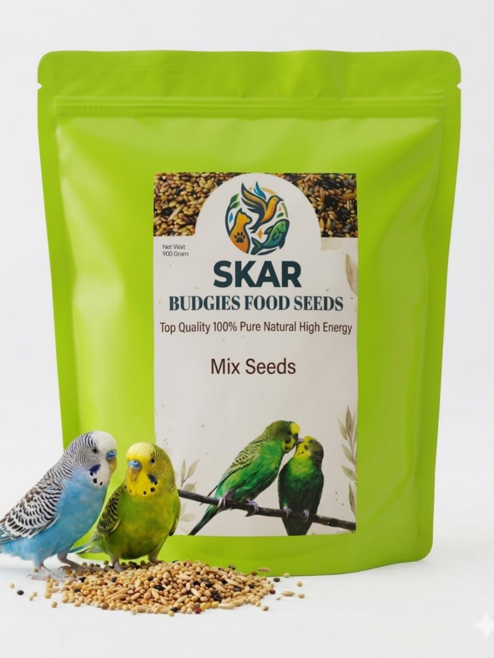 SKAR Bird Food for Budgies - 900gm / Natural & Healthy Premium Mix Seeds/All Life Stages - Mix Seed Daily Bird Budgies Food Seeds [ 900 GM ]-image-31