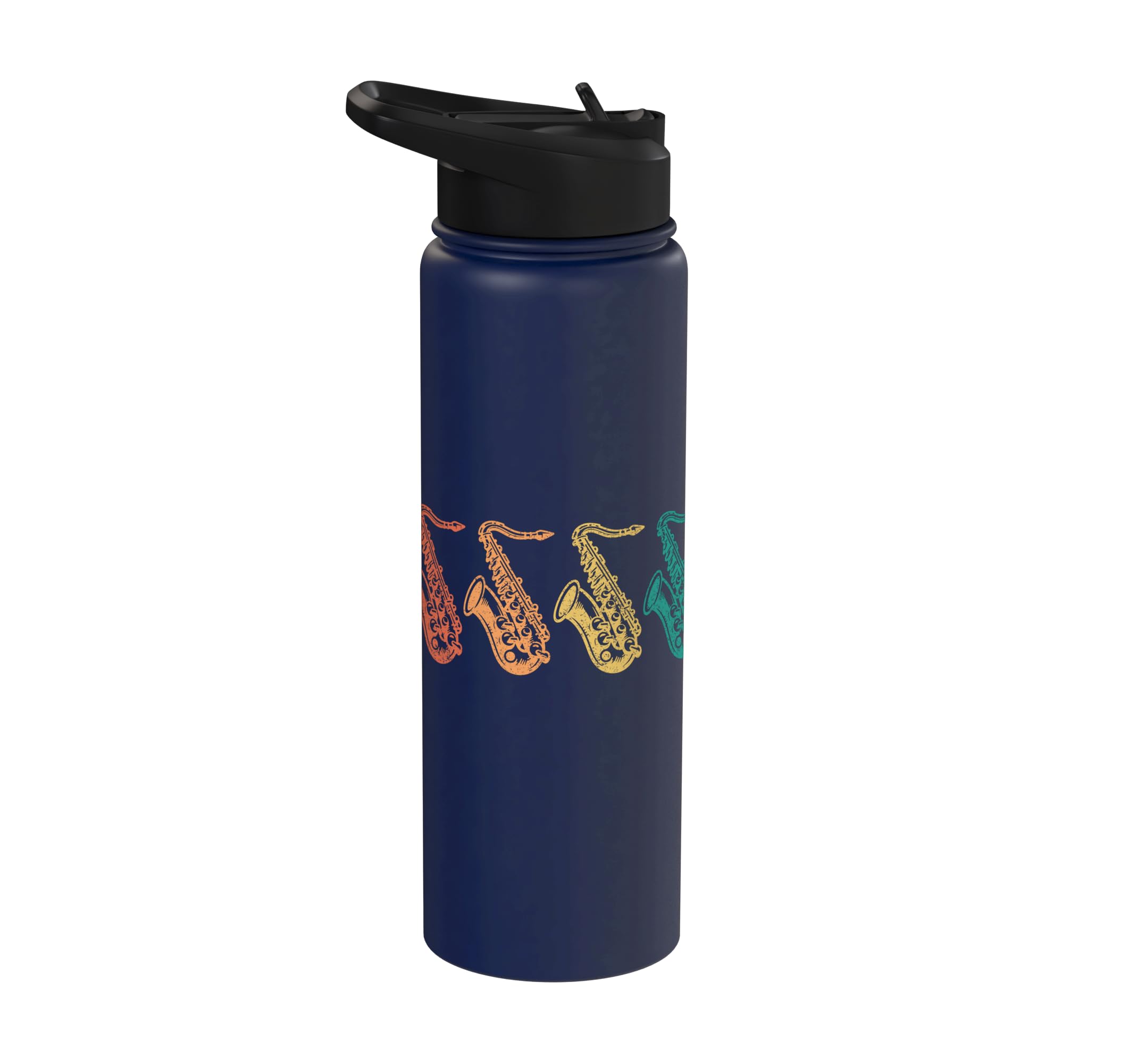 Saxophone Marching Band Retro Jazz Music Brass Sax Player Stainless Steel Insulated Water Bottle