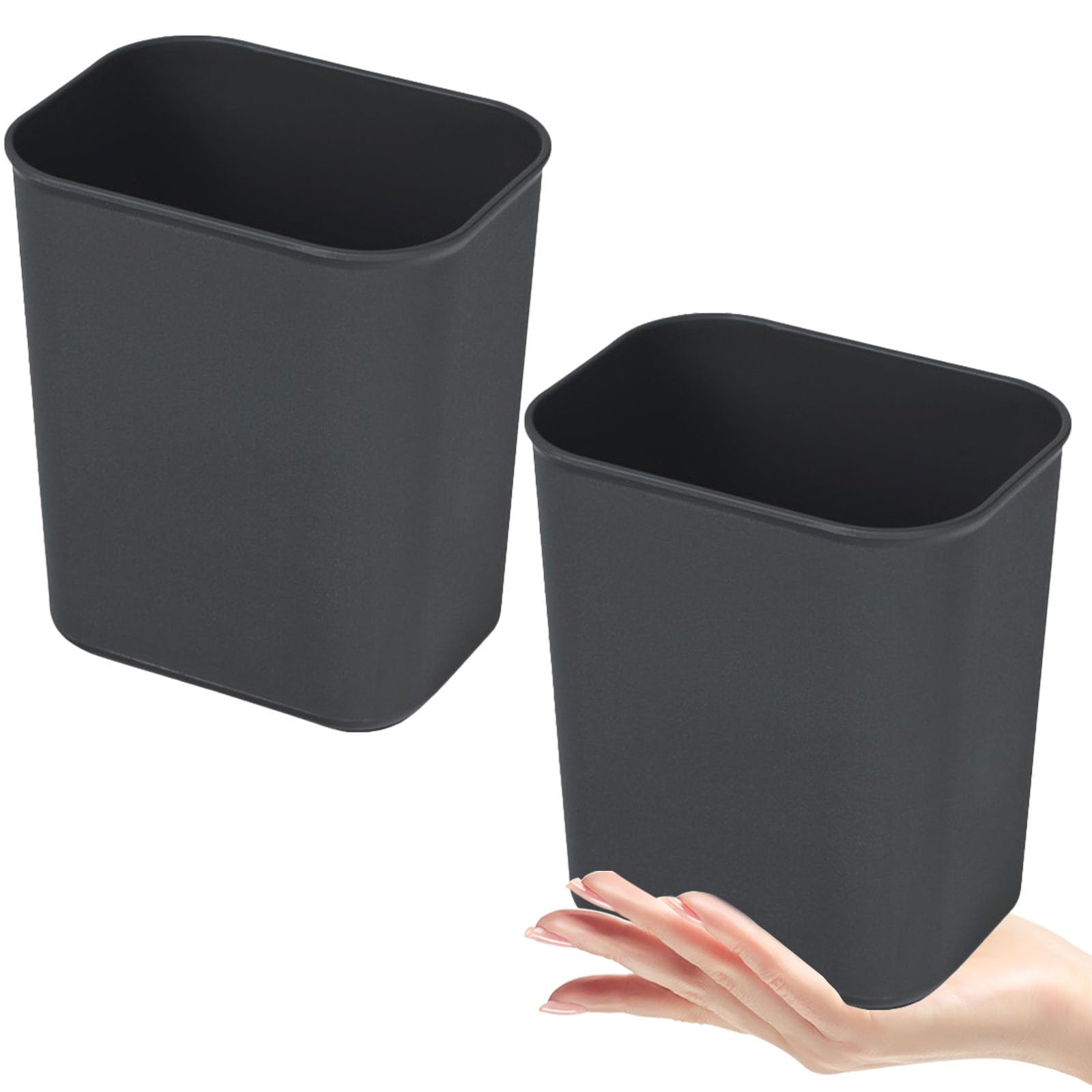 Outanaya Bidoni della Spazzatura Domestici Rettangolari in Plastica 8l Set da 2, Contenitori per Raccolta Rifiuti per Ufficio e Casa, Cestini per Carta e Rifiuti da Scrivania, Design