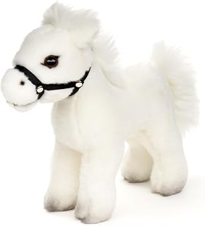Uni-Toys - Pferd, stehend, weiß (ohne Sattel) - 23 cm (Länge) - Plüschtier, Kuscheltier