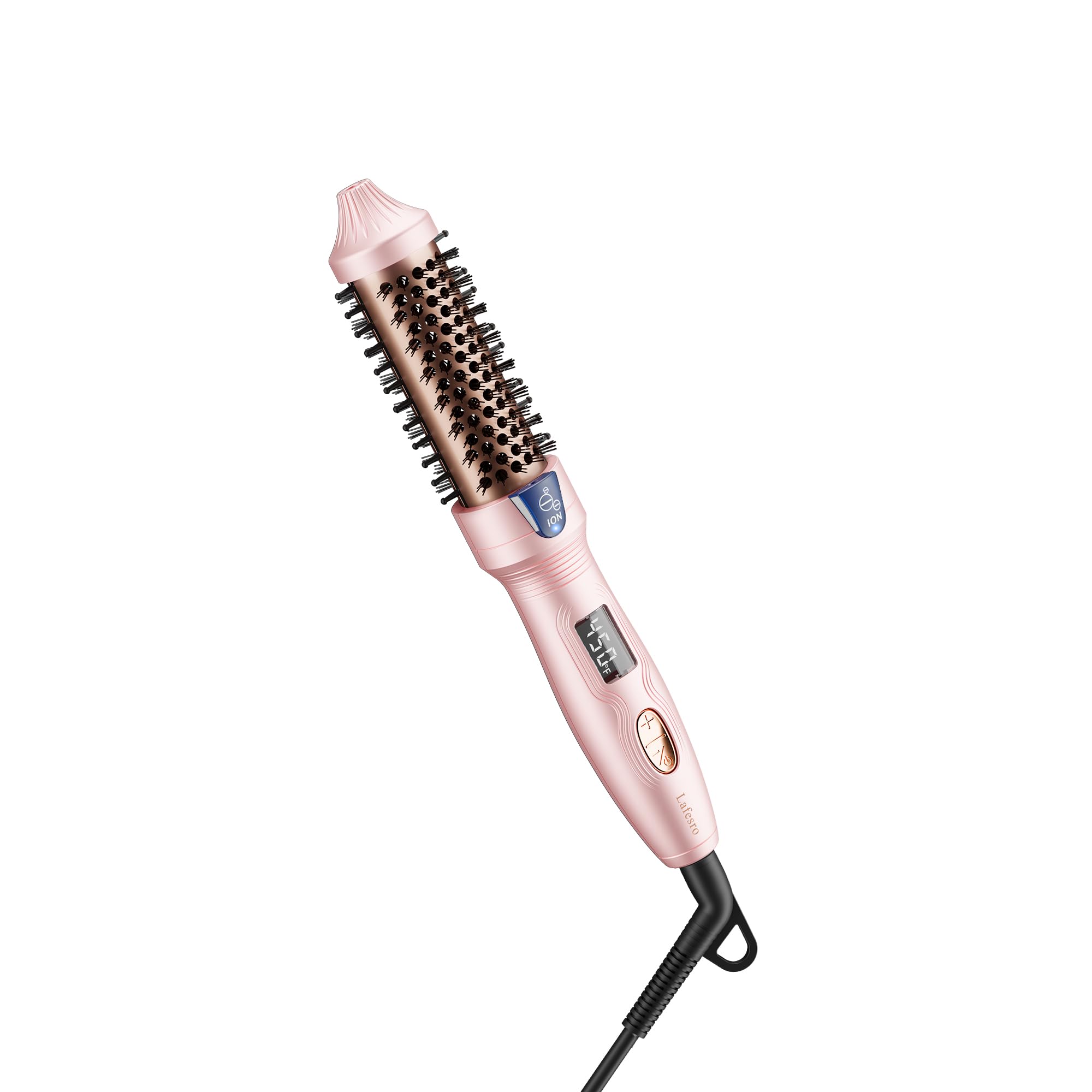 Lafesro Thermal Brush, MINI & Tiny 1 Inch Ionic Curling Brush for Shiny Hair, Tourmaline Ceramic Ionic Curling Iron Brush for Short to Medium Hair,