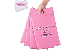 50Pcs Poly Mailers with 50Pcs Thank You Cards: Cute Poly Mailer Bags for Small Businesses