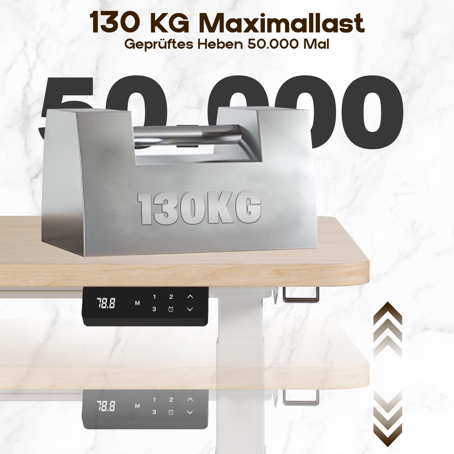Homall G-23 PRO Höhenverstellbarer Tisch Gestell mit 2 Motoren,Elektrisch Tischgestell Belastbar bis 130KG, 3-Fach-Teleskop, Tischgestell mit Memory Steuerung (Black)